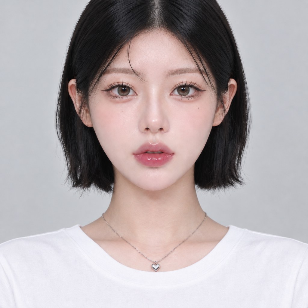 턱선 블런트 보브